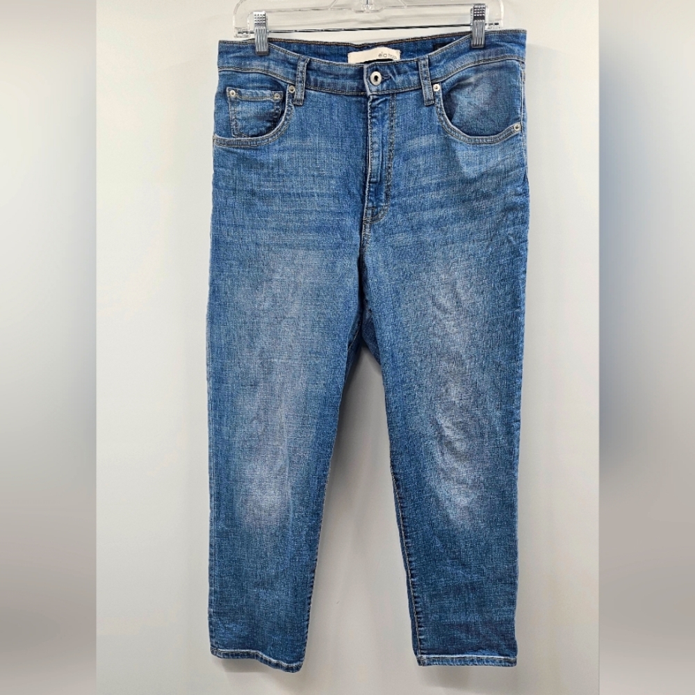 Ellla Moss Blue High-Waist Straight Leg Blue Jeans Size 12/31